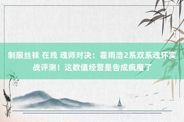 制服丝袜 在线 魂师对决：霍雨浩2系双系魂环实战评测！这数值经营是告成疯魔了