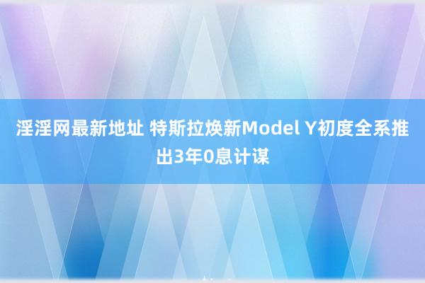淫淫网最新地址 特斯拉焕新Model Y初度全系推出3年0息计谋