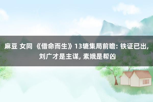麻豆 女同 《借命而生》13辘集局前瞻: 铁证已出， 刘广才是主谋， 素娥是帮凶